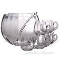 Punch Bowl Set Clear Glass Pumpkin Punch Set